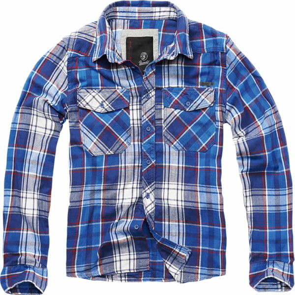 Brandit Check Shirt Herren Langarm | Blau-Weiß | XXL