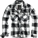 Brandit Check Shirt Herren Langarm | Weiß-Schwarz | 7XL