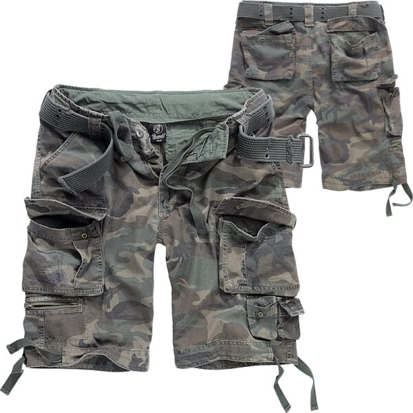 Brandit Shorts Savage mit Gürtel | Woodland | M