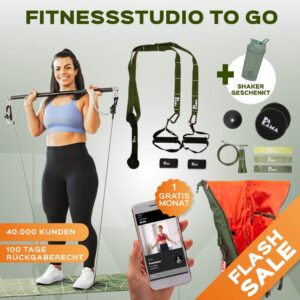 Fitnessstudio to Go - GOTHAM Green (inkl. App) + Shaker