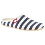 Living Kitzbühel - Women's Pantoffel mit Streifen - Hüttenschuhe Gr 42 weiß