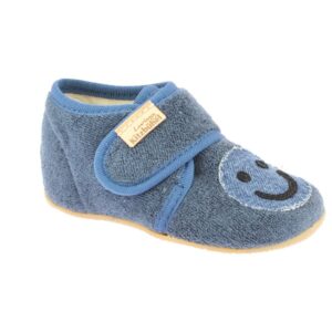 Living Kitzbühel - Kid's Babyklett Frottee Smiley - Hüttenschuhe Gr 27 grau