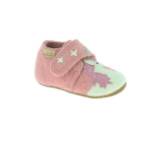 Living Kitzbühel - Baby's Klettschuh Einhorn & Stern - Hüttenschuhe Gr 18;19;20;21;22;23;24;25;26;28;29;30 grau;rosa