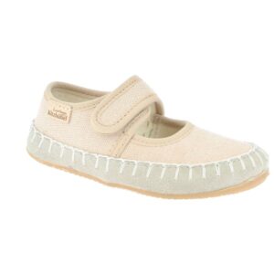 Living Kitzbühel - Kid's Spangenballerina mit Häkelnaht - Hüttenschuhe Gr 32 beige