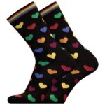 UphillSport - Lifestyle Merino L3 Rainbow Hearts Crew - Multifunktionssocken Gr 35-38;39-42 schwarz