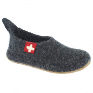 Living Kitzbühel - Slipper Schweizer Kreuz No. 4048 - Hüttenschuhe Gr 45 grau