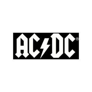 AC/DC Logo Aufkleber weiß