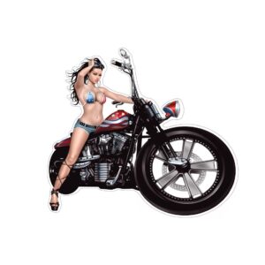 American Biker Girl Pin Up Aufkleber