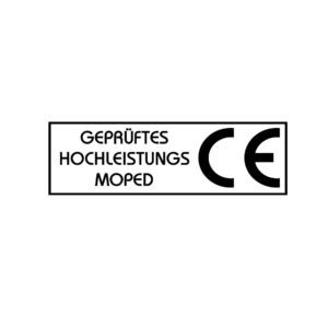 Aufkleber CE Geprüftes Hochleistungs Moped