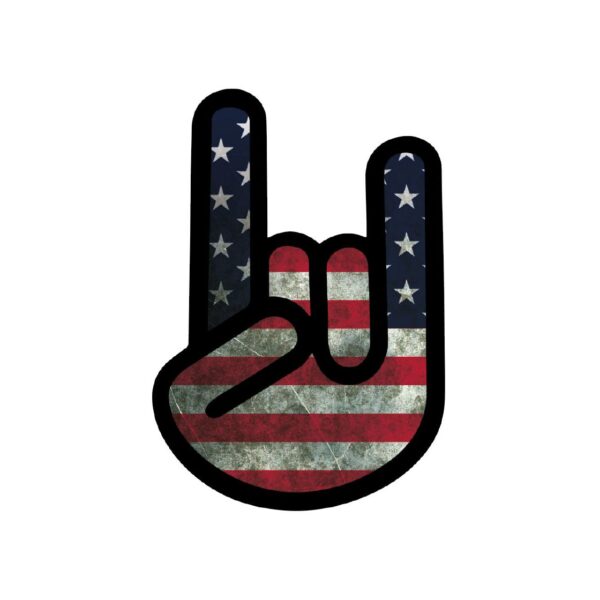 Aufkleber Devil Hand American Flag