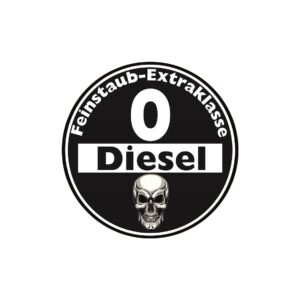 Aufkleber Diesel Feinstaubplakette für außen!