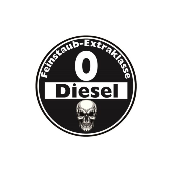 Aufkleber Diesel Feinstaubplakette für innen!