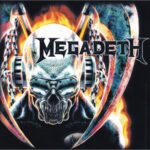 Aufkleber Megadeth Vic Rattlehead Fire