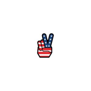 Aufkleber Peace Hand American Flag