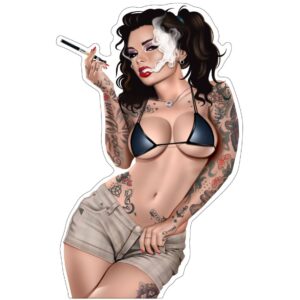 Aufkleber sexy PinUp Tattoo Girl