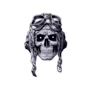 Aviator Skull Aufkleber