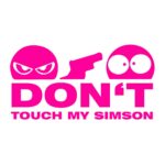 Don't Touch My Simson Aufkleber pink/neon