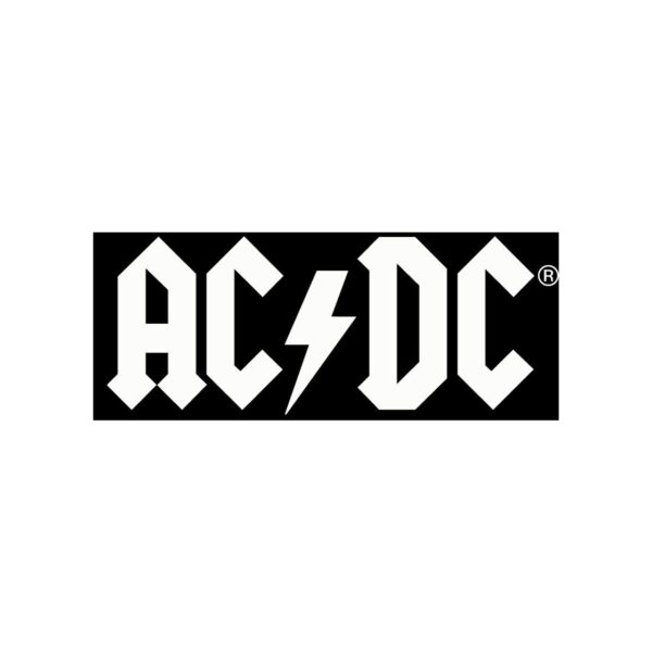 AC/DC Aufkleber Logo weiß 50 cm breit