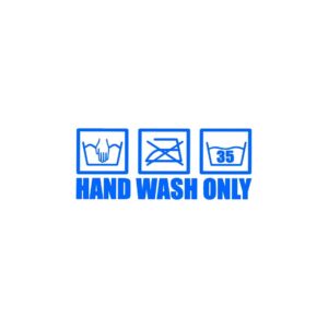 Hand Wash Only Autoaufkleber blau