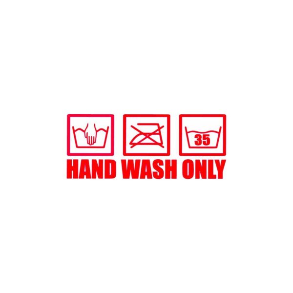 Hand Wash Only Autoaufkleber rot geplottet