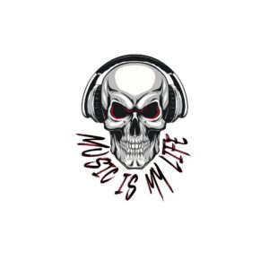 Music is my Life Skull Aufkleber