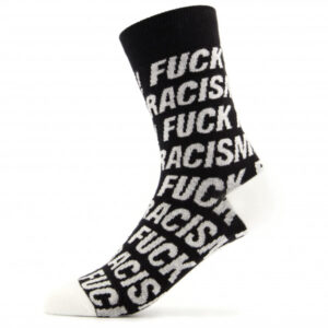 DEDICATED - Socks Sigtuna Fuck Racism Pattern - Multifunktionssocken Gr 36-40 schwarz/grau