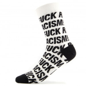 DEDICATED - Socks Sigtuna Fuck Racism Pattern - Multifunktionssocken Gr 36-40 weiß