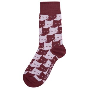 DEDICATED - Socks Sigtuna Pepita Cats - Multifunktionssocken Gr 41-45 rot