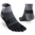 Injinji - Run Midweight Mini-Crew - Laufsocken Gr M grau/schwarz