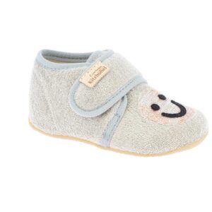 Living Kitzbühel - Kid's Babyklett Frottee Smiley - Hüttenschuhe Gr 29 grau/beige