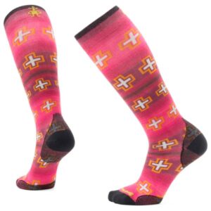 Smartwool - Women's Ski Zero Cush.Paths Crossed PRT OTC Socks - Skisocken Gr L rosa