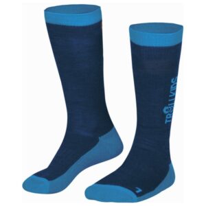 Trollkids - Kid's Ski Socks - Skisocken Gr 39-42 - 12-14 Years blau/weiß