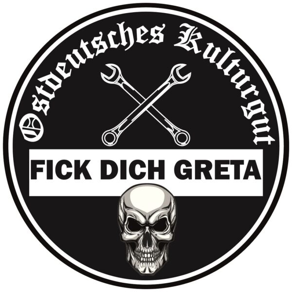 Ostdeutsches Kulturgut Feinstaubplakette Aufkleber Fuck You Greta 2 Stück