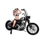 Pin Up Biker Girl Aufkleber