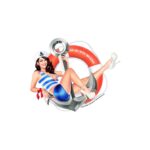 Pinup Aufkleber Sailor Girl