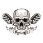 Rockabilly Skull Aufkleber