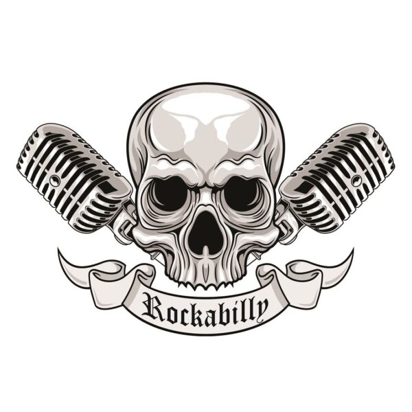 Rockabilly Skull Aufkleber