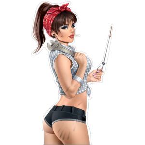 Aufkleber Mechanic PinUp Girl