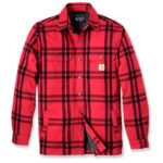 Carhartt - Flannel Sherpa Lined Shirt Jacket - Freizeitjacke Gr XXL rot